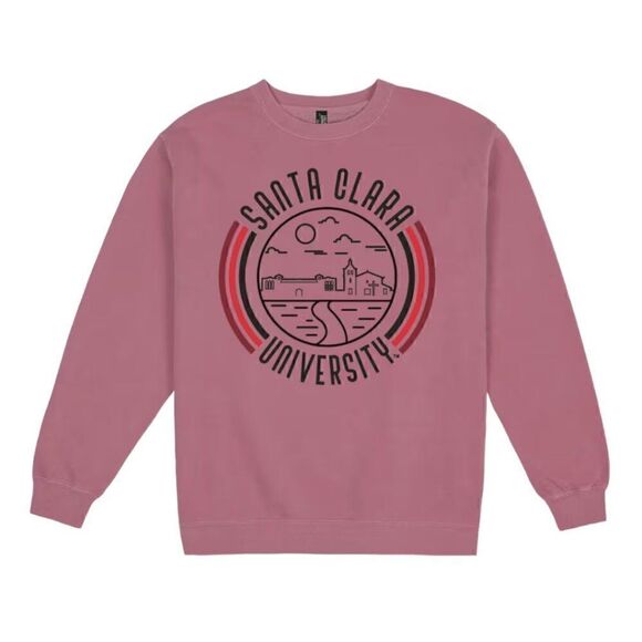 NWT Uscape Apparel Santa Clara Broncos Pigment Dyed Fleece CrewNeck Sweatshirt L - Picture 2 of 6